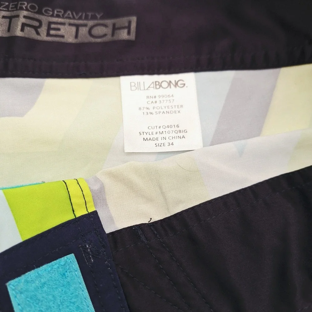 Billabong Platinum X Zero Gravity Stretch Board Shorts Mens 34 Blue Yellow
